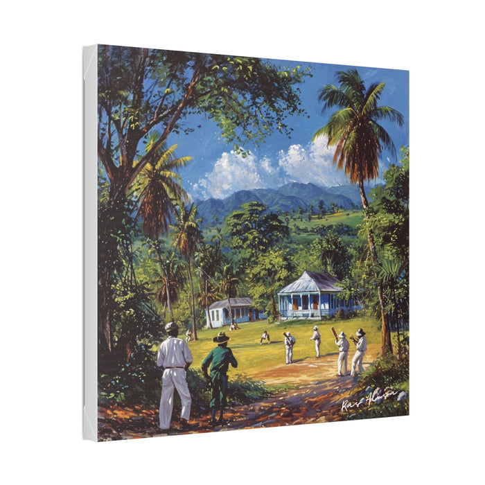 Rural Jamaica Folk Art Cricket III 1900s Polyester Canvas