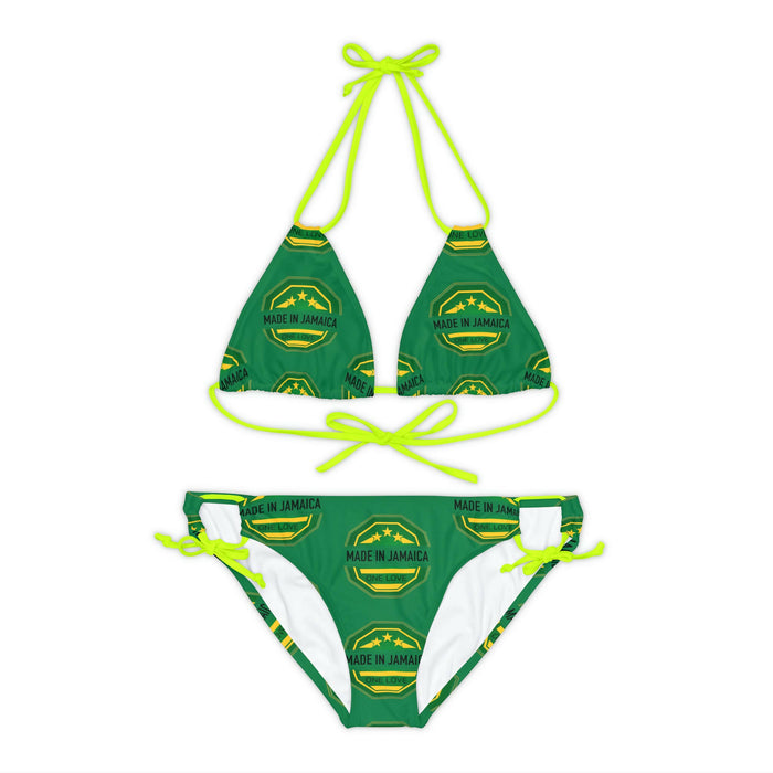 Green Strappy Bikini Set