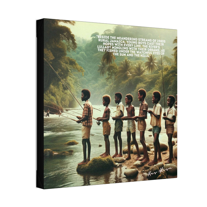Jamaican Boys Fishing in the 1980s #2 Polyester Canvas