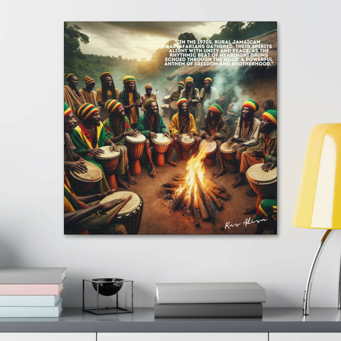 Rastafarians at Nyabhingi in the 1970s Polyester Canvas