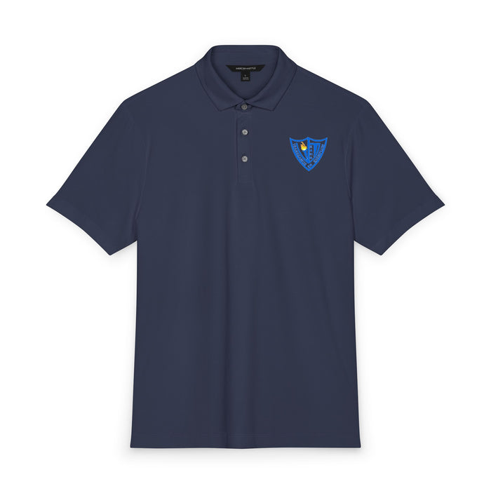 EAHS - Embroidered Shield Polo Shirt — Men's Stretch Moisture-Wicking Jersey EAHS - Embroidered Shield Polo Shirt — Men's Stretch Moisture-Wicking Jersey