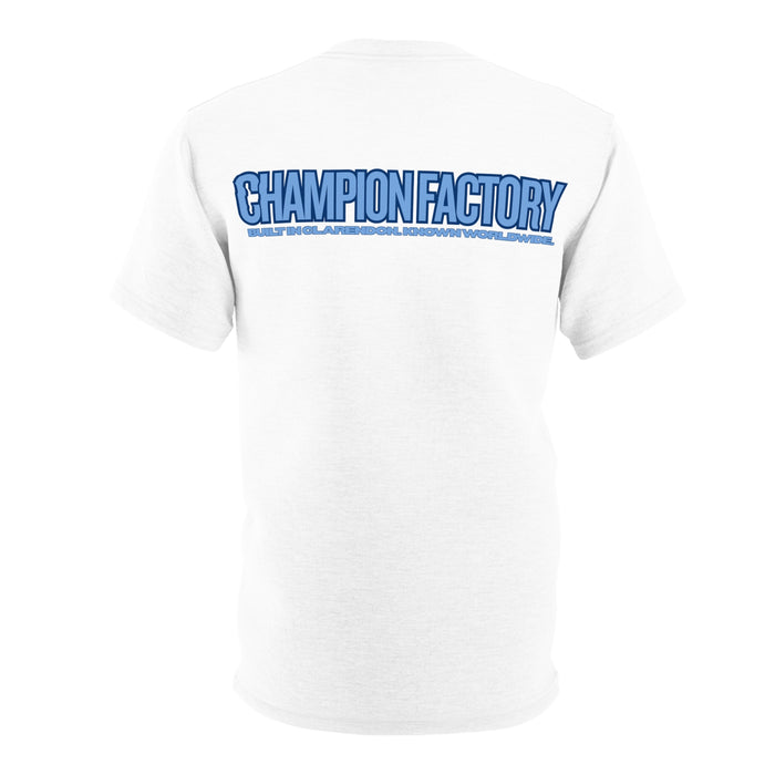 White EAHS Champion Factory Unisex Microfiber Cut & Sew T-Shirt White EAHS Champion Factory Unisex Microfiber Cut & Sew T-Shirt