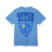  EAHS Edwin Allen High School Blue Tee - Edwin Allen Front - Crest Back -Unisex Microfiber T-Shirt
