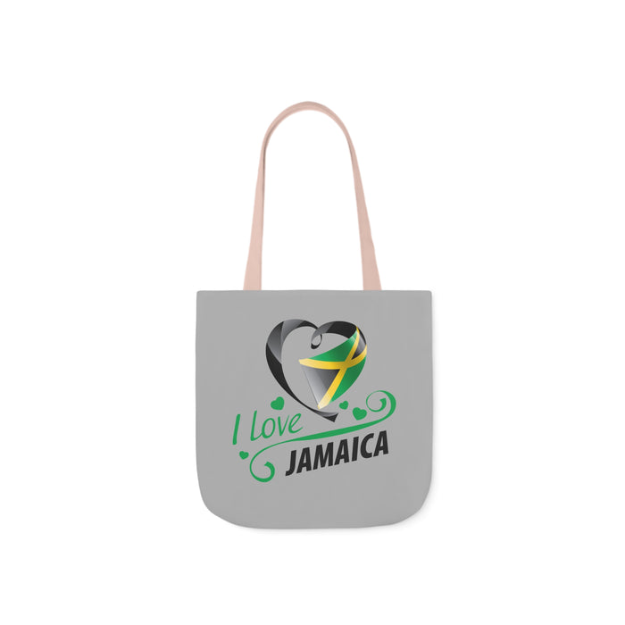 I Love Jamaica Canvas Tote Bag, 5-Color Straps