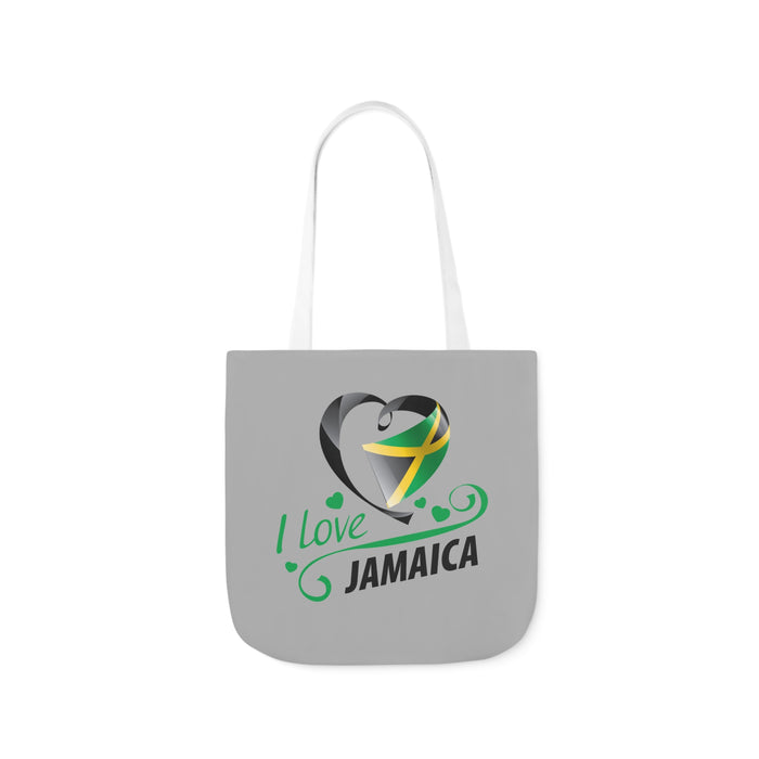 I Love Jamaica Canvas Tote Bag, 5-Color Straps