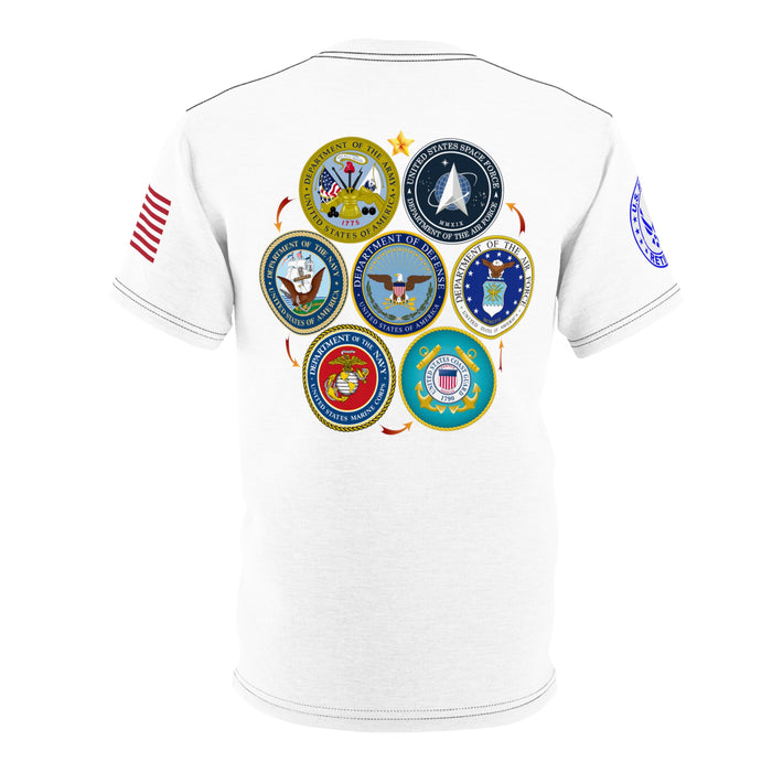 White Unisex Cut & Sew Tee, Military Retiree, AF