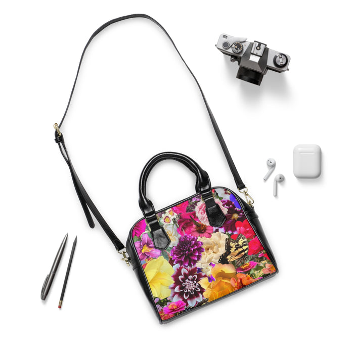 Artistic Flower Design Shoulder Handbag