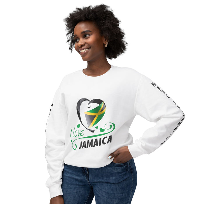 I Love Jamaica - Unisex Lightweight Crewneck Sweatshirt