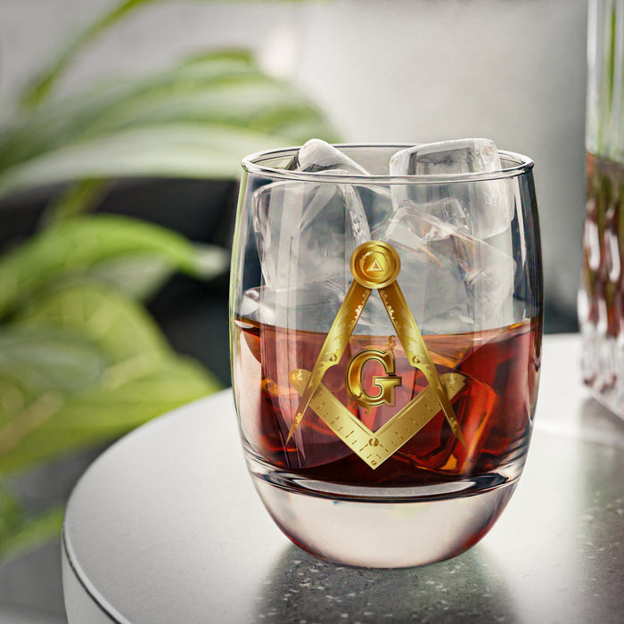 Custom Whiskey Glass (Masonic)