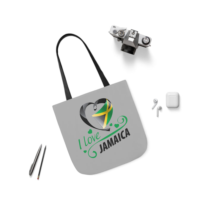 I Love Jamaica Canvas Tote Bag, 5-Color Straps