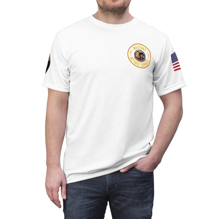 White Unisex Cut & Sew Tee, Military Retiree, USMC