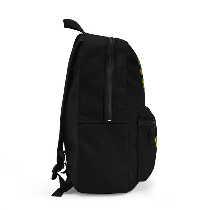 Made In Jamaica Black Backpack With Flag