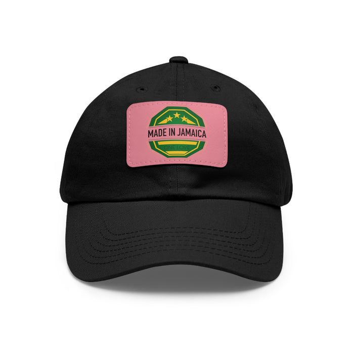 Made in Jamaica Dad Hat with Leather Patch (Rectangle)