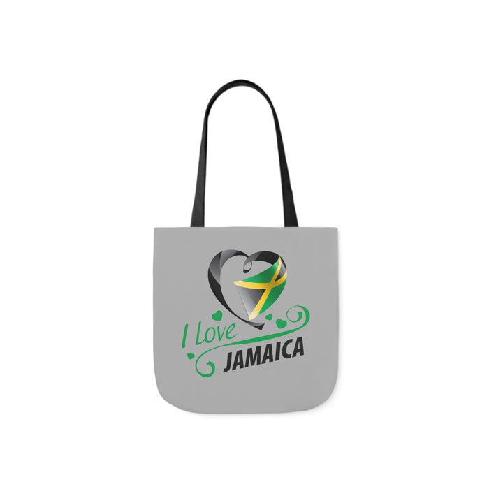 I Love Jamaica Canvas Tote Bag, 5-Color Straps