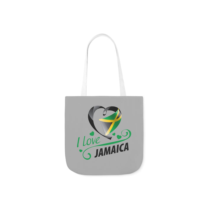 I Love Jamaica Canvas Tote Bag, 5-Color Straps