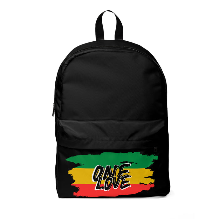 Unisex Classic Black Backpack (Rasta One Love)