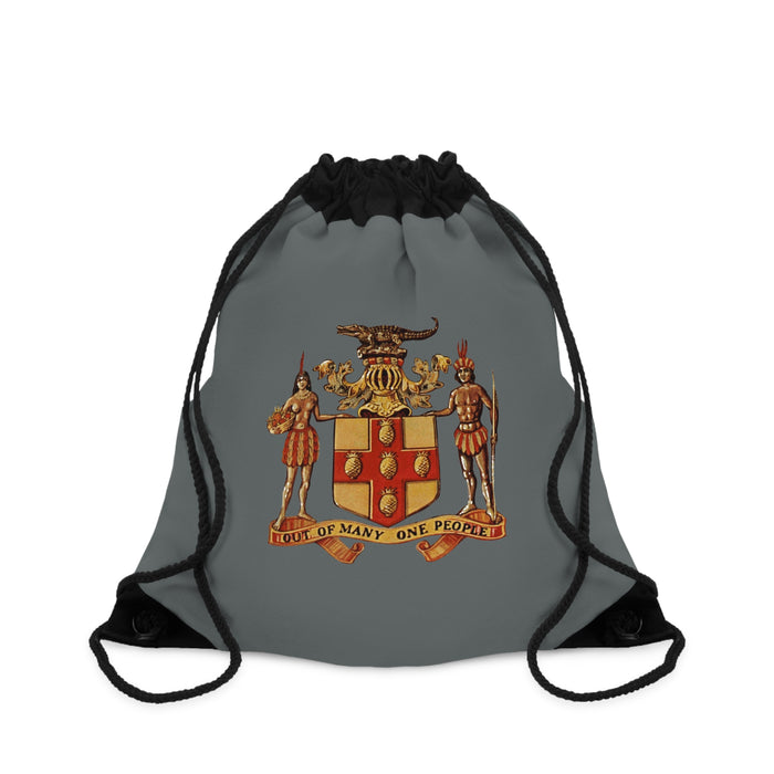 I love Jamaica Grey Drawstring Bag