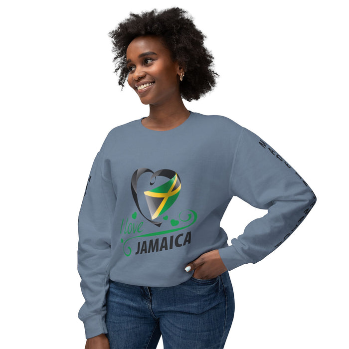 I Love Jamaica - Unisex Lightweight Crewneck Sweatshirt