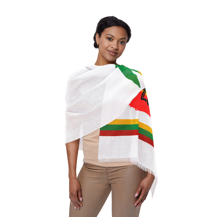 Light Scarf (White One Love Rasta)