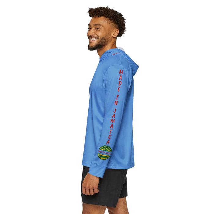 Men's Light Blue Sports Warmup Hoodie