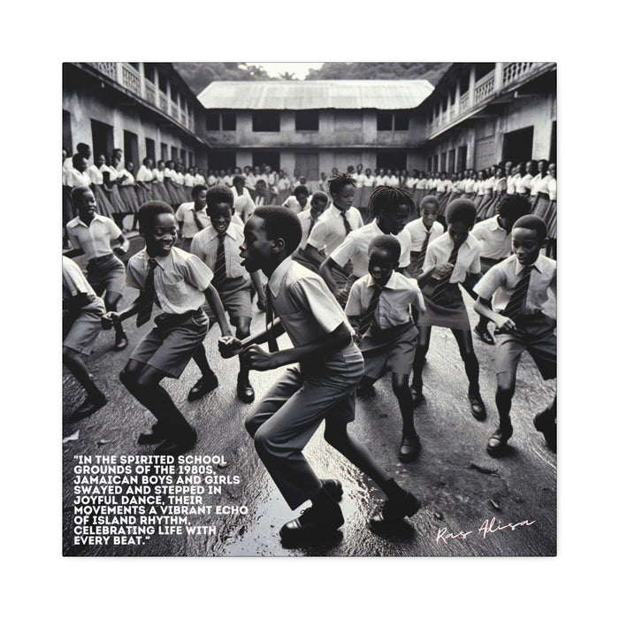 Jamaican Children Dancing in the 1980s Polyester Canvas