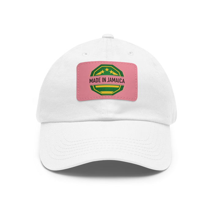 Made in Jamaica Dad Hat with Leather Patch (Rectangle)