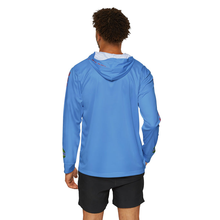 Men's Light Blue Sports Warmup Hoodie