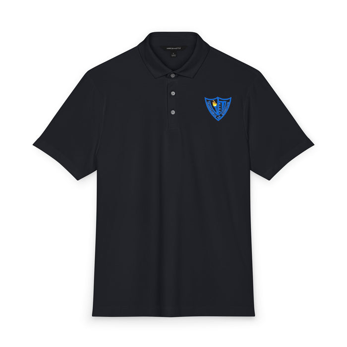 EAHS - Embroidered Shield Polo Shirt — Men's Stretch Moisture-Wicking Jersey EAHS - Embroidered Shield Polo Shirt — Men's Stretch Moisture-Wicking Jersey