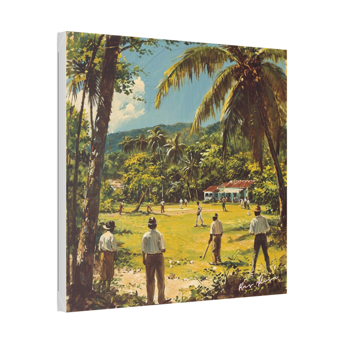 Rural Jamaica Folk Art Cricket 1900s Polyester Canvas