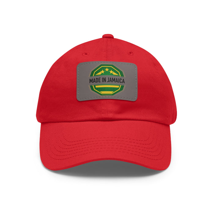 Made in Jamaica Dad Hat with Leather Patch (Rectangle)