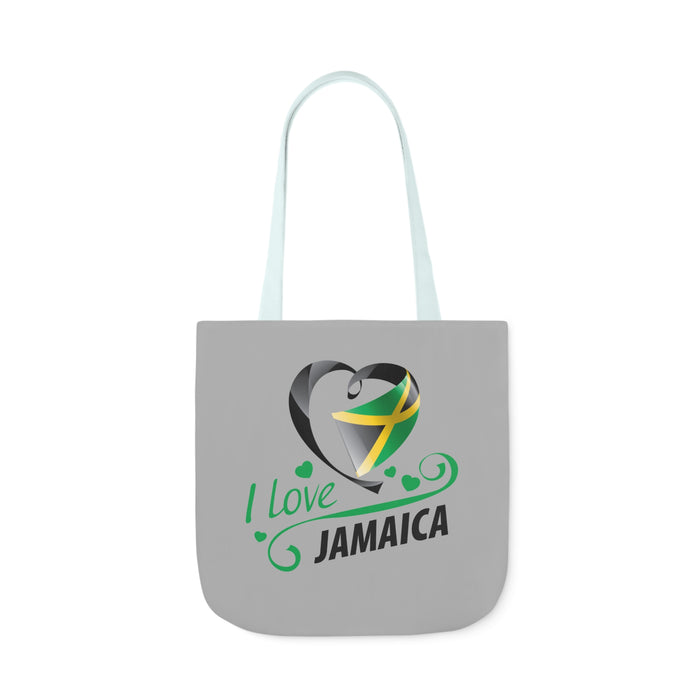 I Love Jamaica Canvas Tote Bag, 5-Color Straps