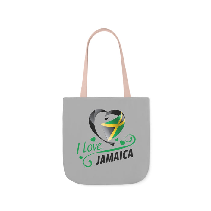 I Love Jamaica Canvas Tote Bag, 5-Color Straps