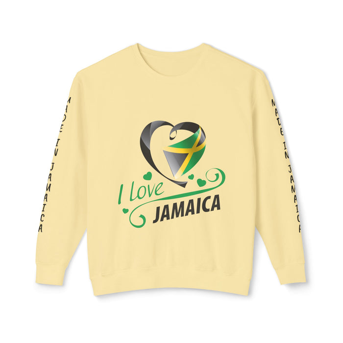 I Love Jamaica - Unisex Lightweight Crewneck Sweatshirt