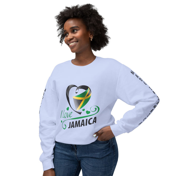 I Love Jamaica - Unisex Lightweight Crewneck Sweatshirt