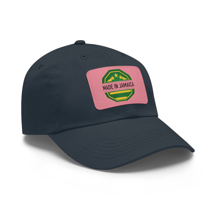 Made in Jamaica Dad Hat with Leather Patch (Rectangle)