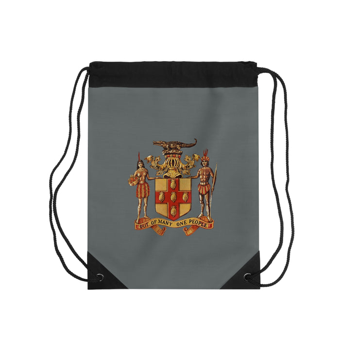 I love Jamaica Grey Drawstring Bag