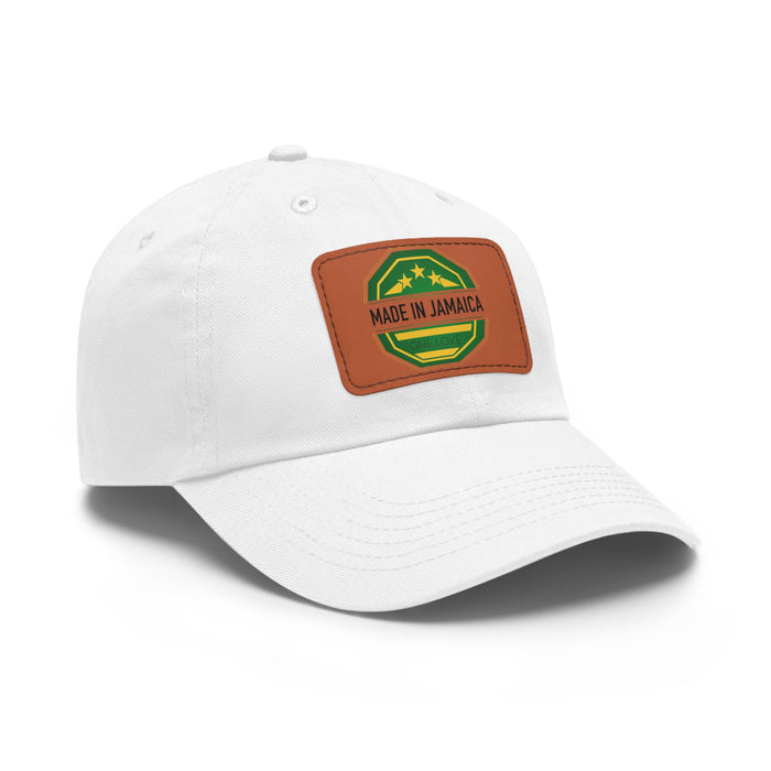 Made in Jamaica Dad Hat with Leather Patch (Rectangle)