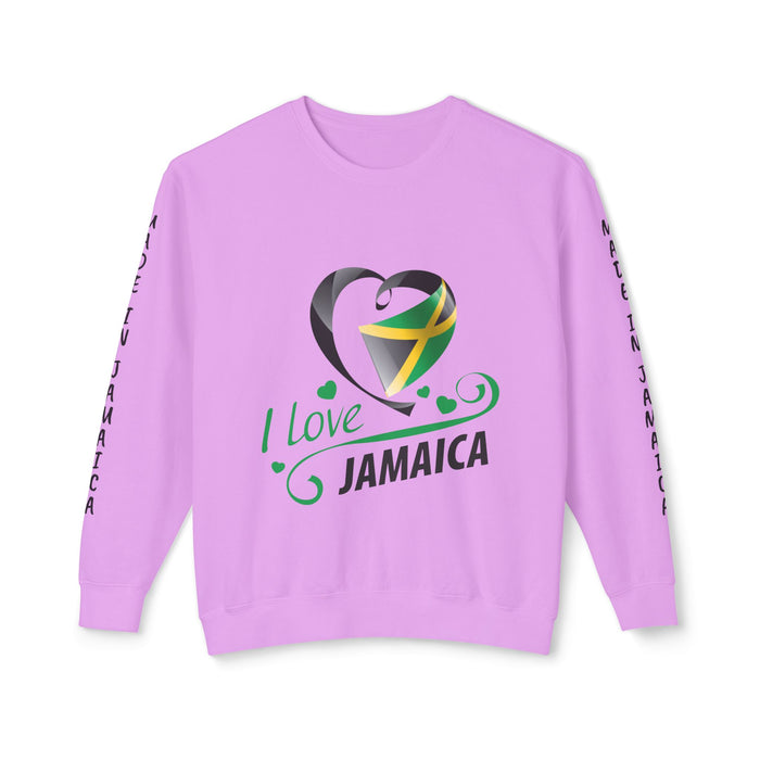 I Love Jamaica - Unisex Lightweight Crewneck Sweatshirt