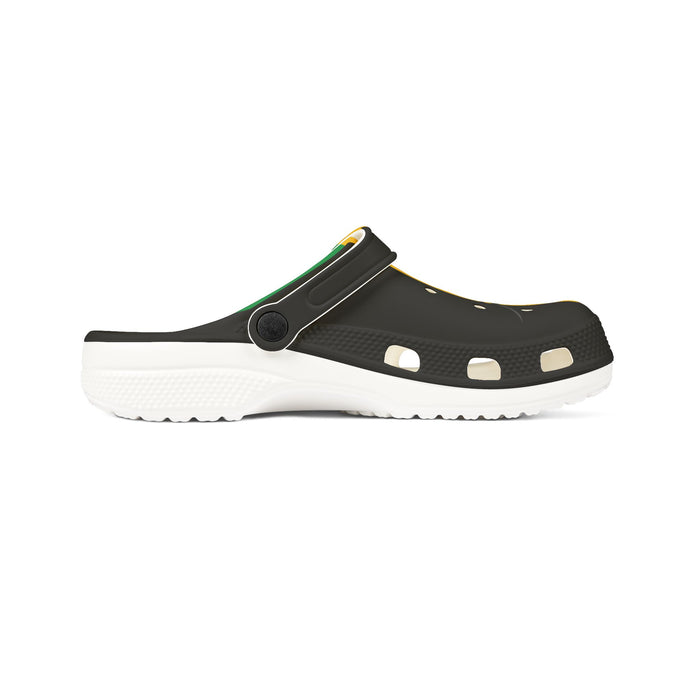 Jamaica Flag  Unisex EVA Foam Rubber Shoes/Slip-ons (CLOGS) (Black, Gold, & Green)