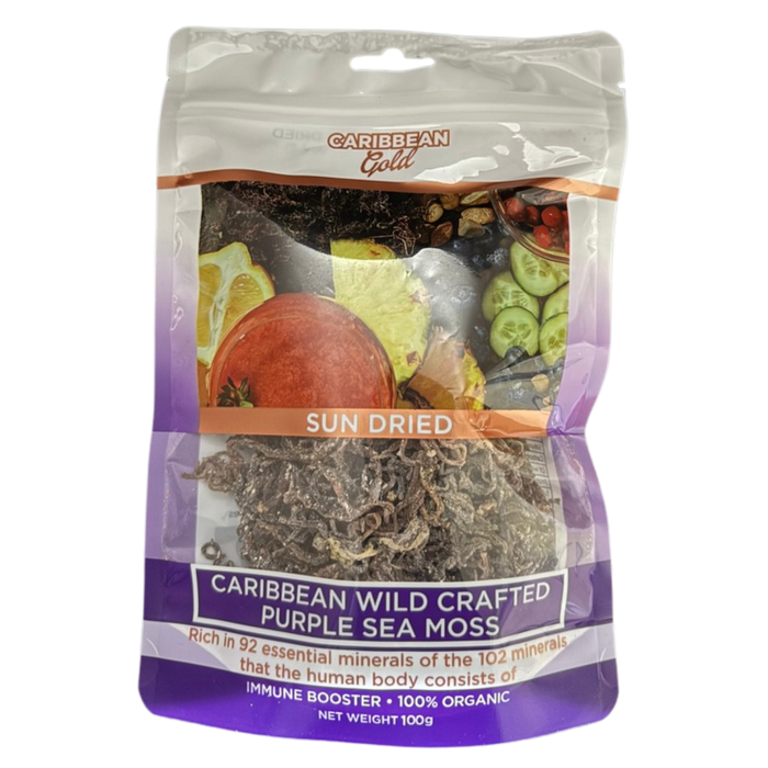 Caribbean Gold Wild Crafted Purple Sea Moss (Irish Moss)