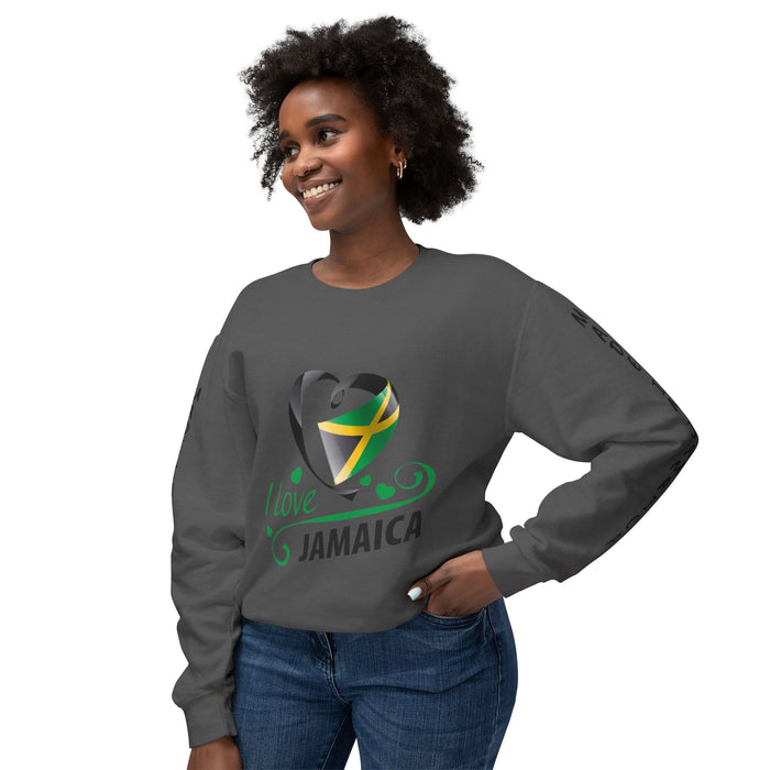 I Love Jamaica - Unisex Lightweight Crewneck Sweatshirt