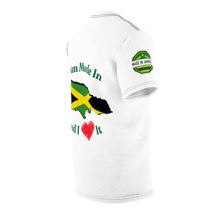 Made In Jamaica Logo Map Heart White Unisex Tee