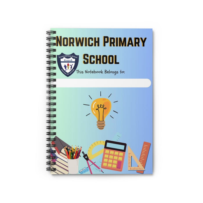 Norwich Blue Spiral Notebook - Ruled Line Standard with Logo