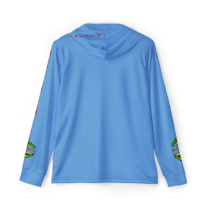 Men's Light Blue Sports Warmup Hoodie