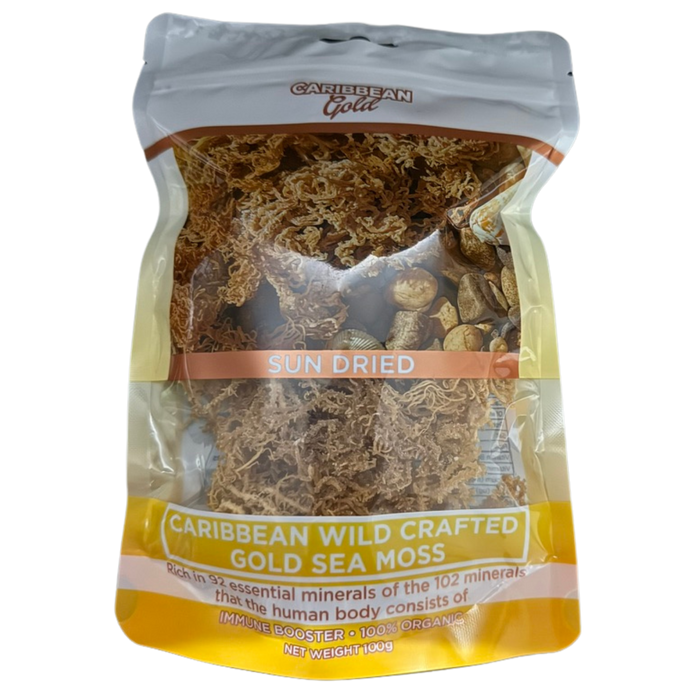 Caribbean Gold Wild Crafted Gold Sea Moss (Irish Moss)