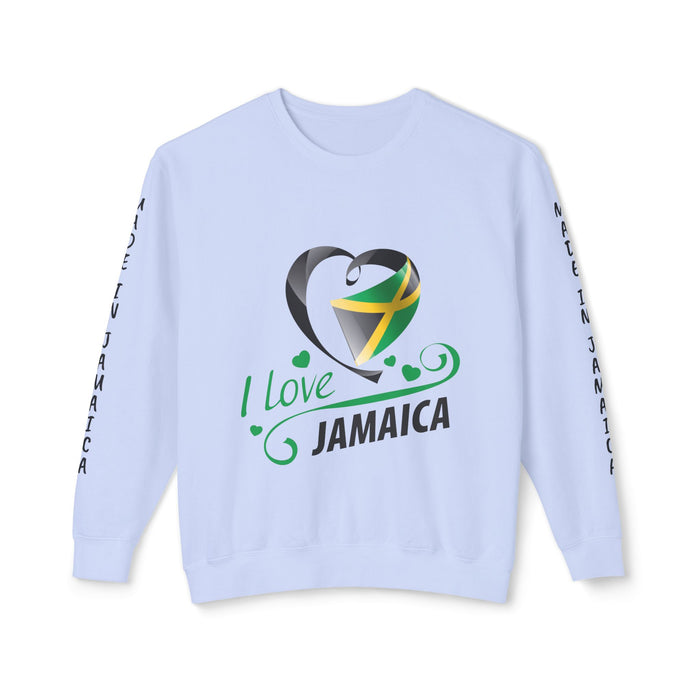 I Love Jamaica - Unisex Lightweight Crewneck Sweatshirt