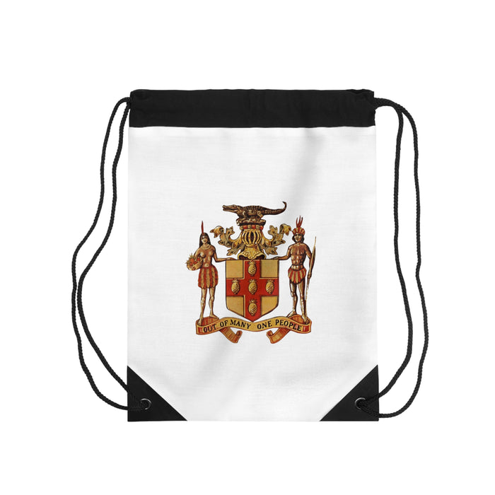 I love Jamaica White Drawstring Bag