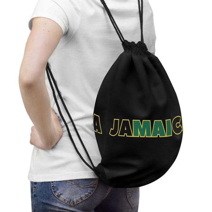 Jamaica Black Drawstring Bag