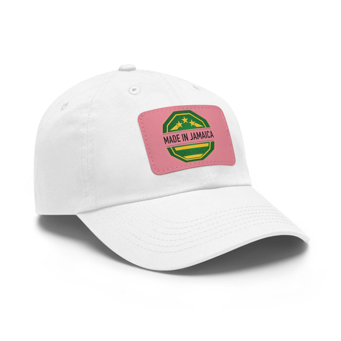 Made in Jamaica Dad Hat with Leather Patch (Rectangle)