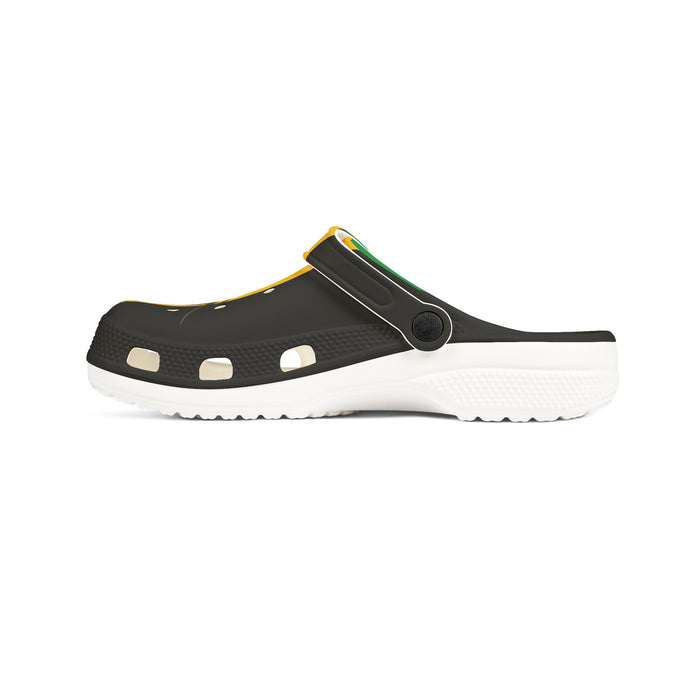 Jamaica Flag  Unisex EVA Foam Rubber Shoes/Slip-ons (CLOGS) (Black, Gold, & Green)